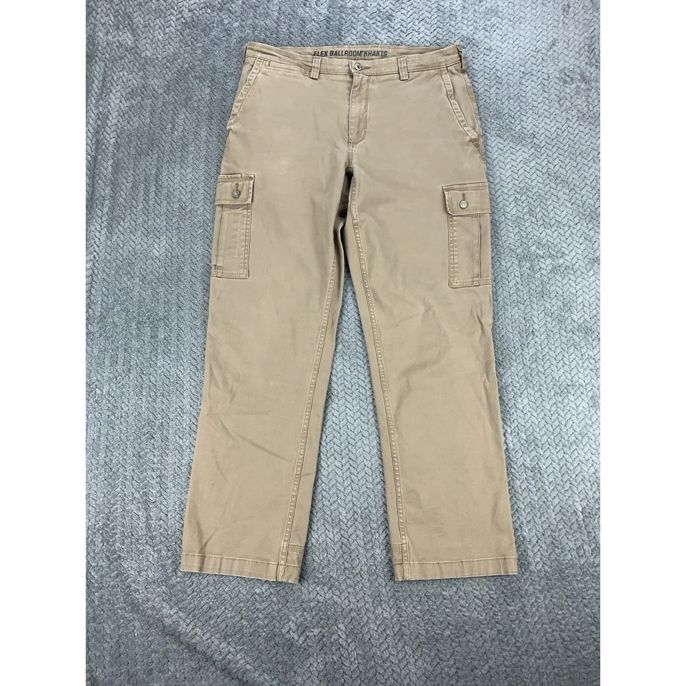Duluth Trading Co Flex Ballroom Khakis Men's 34x32 Beige Cargo Pants Stretch